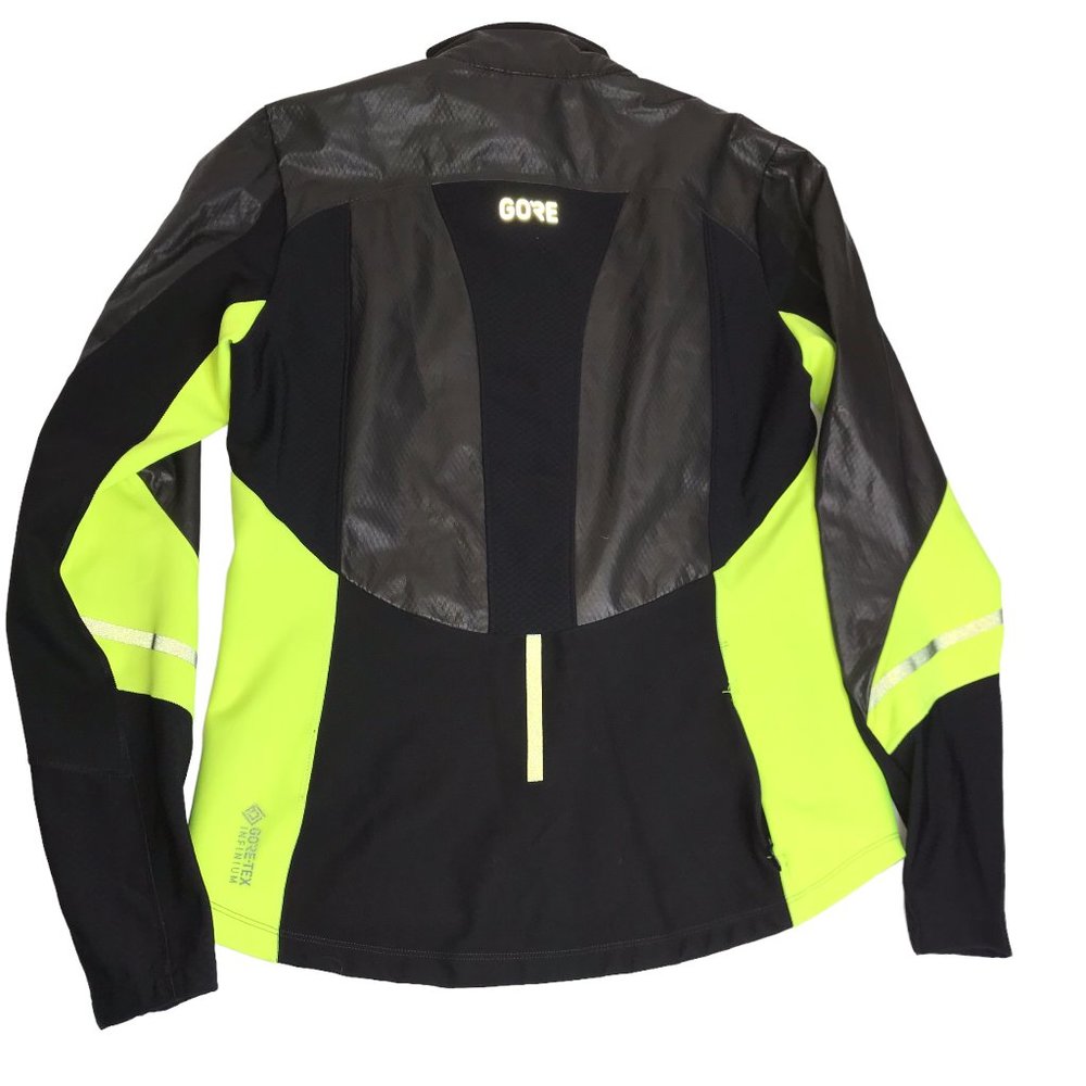 GORETEX Bicyle Cycling Jacket Black Full Zip, Long.  Mock Neck Size Adult Large